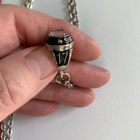 Silver and Black Women's 2017 Class Ring Pendant - Picture 2 of 5